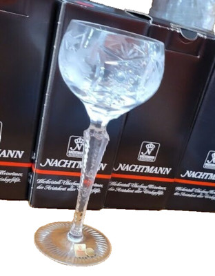 NACHTMANN TRAUBE TALL WINE HOCK GLASS CUT CRYSTAL 8-1/8'' one nib