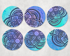 Mandala Drink Coasters Set of Six Neoprene