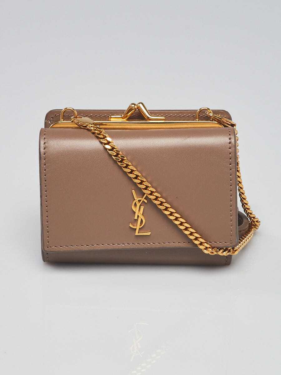 Yves Saint Laurent Beige Smooth Leather Monogram Rider Chain Belt Bag