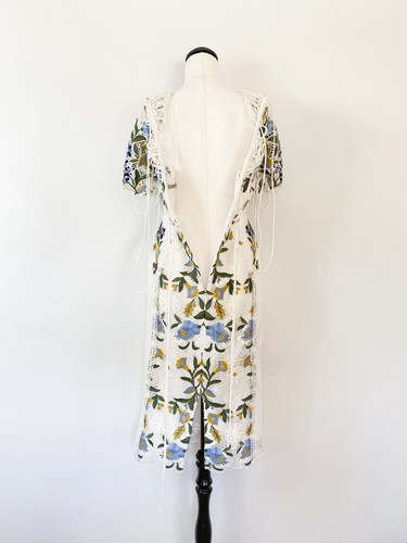 NWOT ($599) THURLEY embroidered lace Vasette formal party midi dress / sz 6 - Picture 7 of 12