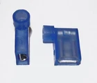 (50) Blue Female Flag Terminals RIght Angle Electrical Connectors 16-14 Gauge