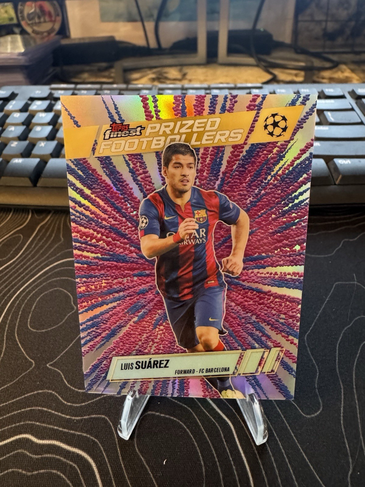 2025-26 Topps Finest Prized Footballers Fusion Luis Suarez Barcelona PFF-8 SP