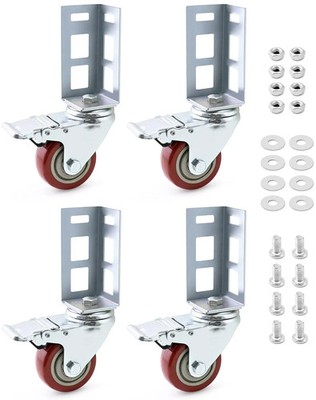 4Pcs Storage Rack Caster Wheels 3� - 500Lb Capacity for Boltless Shelving Racks