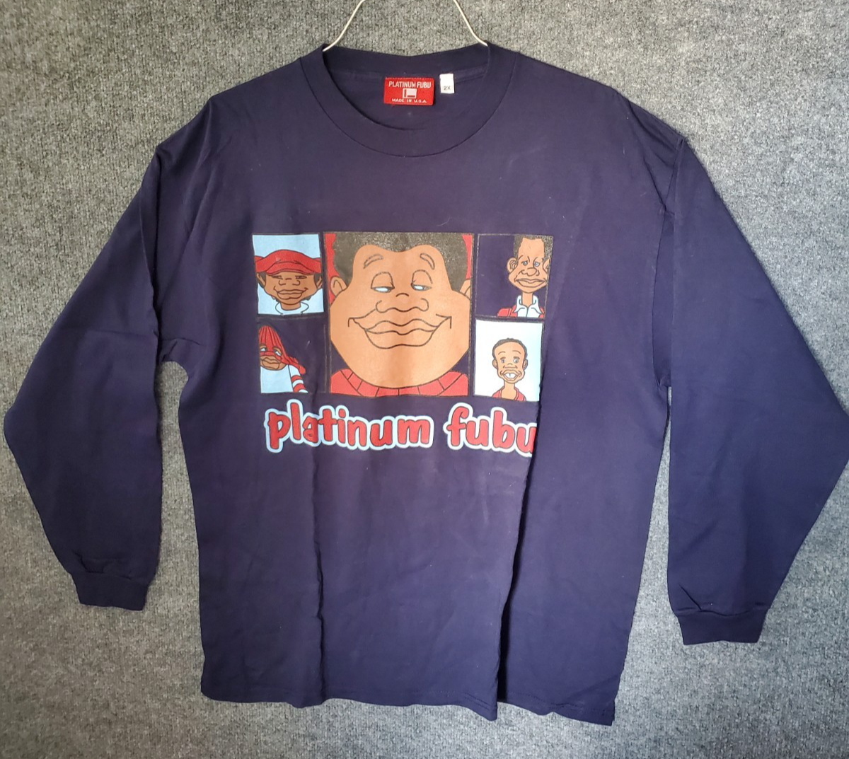Vintage FUBU Platinum Long Sleeve T-Shirt Fat Albert Characters