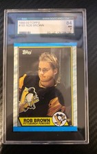 POP 1 HIGHEST!  1989-90 Topps #193 Rob Brown SGC 7 Pittsburgh Penguins Hockey