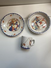Tiffany Co. Tiffany Seashore Child China Set Plate Bowl Mug Japan