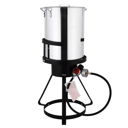 30 QT Aluminum Portable Propane Outdoor Turkey Deep Fryer Pot Set Easy to Clean