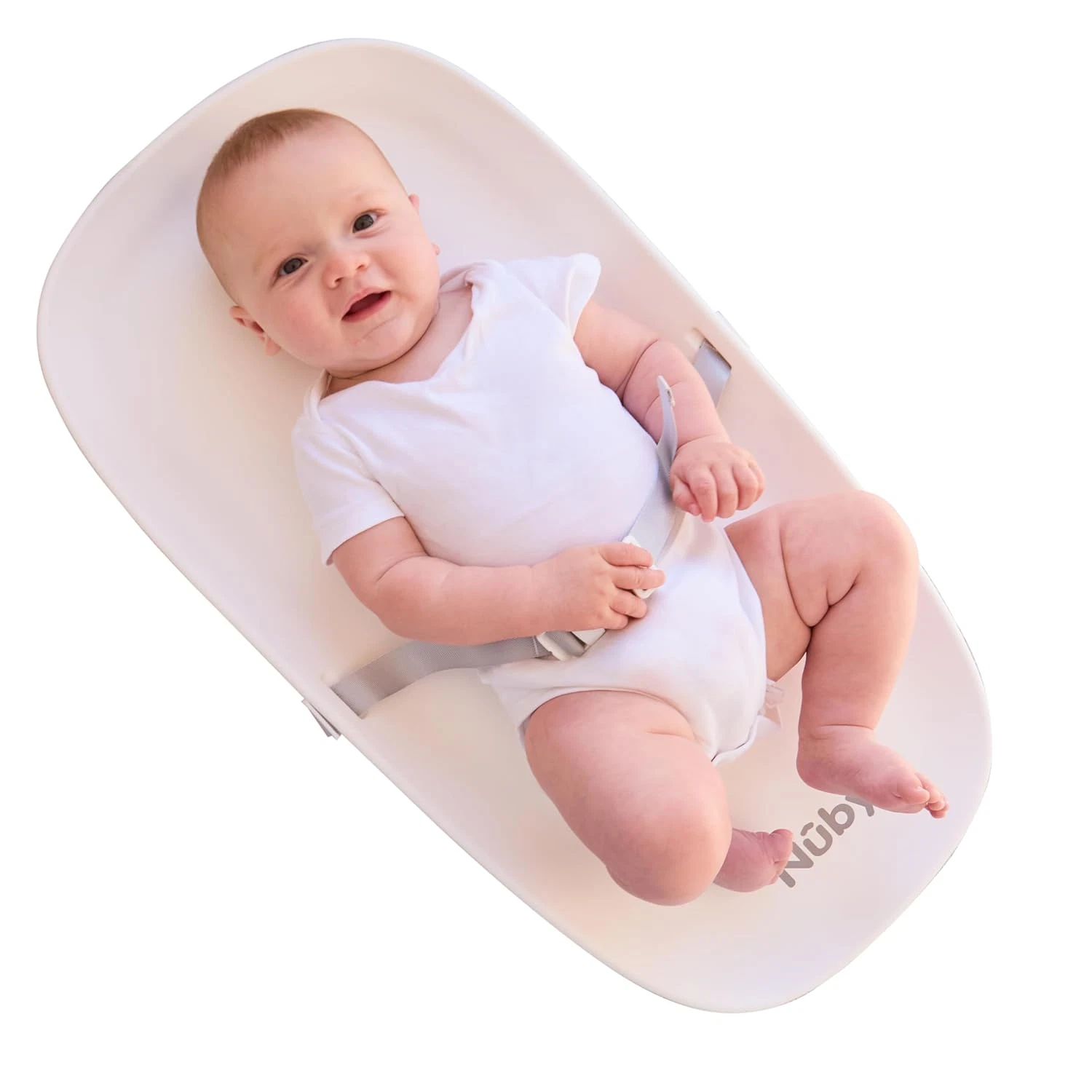 Nûby Diaper Changing Pad with Safety Harness, Non-Slip Base, Contoured Sides, So