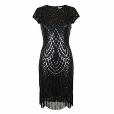 Formal Coctail Dress Beaded Intricate Design Un Branded Tastles Knee Length