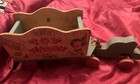 Fisher-Price Vintg Toy Wagon Pull Toy Horse Bell Red Wheels Horses not included  — photo 2