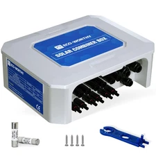 ECO-WORTHY Upgraded 6 String Solar PV Combiner Box, Upgraded 25A Current Fuse...