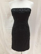 Guess Ruffled Dress Junior Size 5 Black Shimmer Dimensional Textured Satiny New