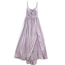 Azazie Maxi Dress Womens 12 Purple Knot Detail Bridesmaid Evening Gown Formal