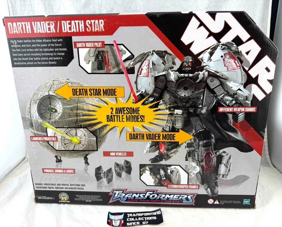 Transformers Star Wars Crossover Darth Vader Death Star MISB - Image 2 of 2