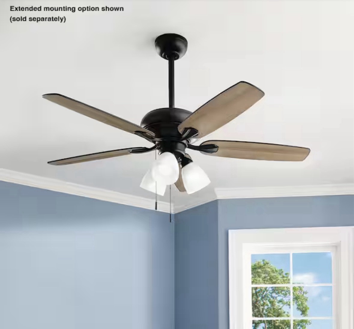 Hampton Bay Rockport II 52 in. Matte Black Ceiling Fan with 