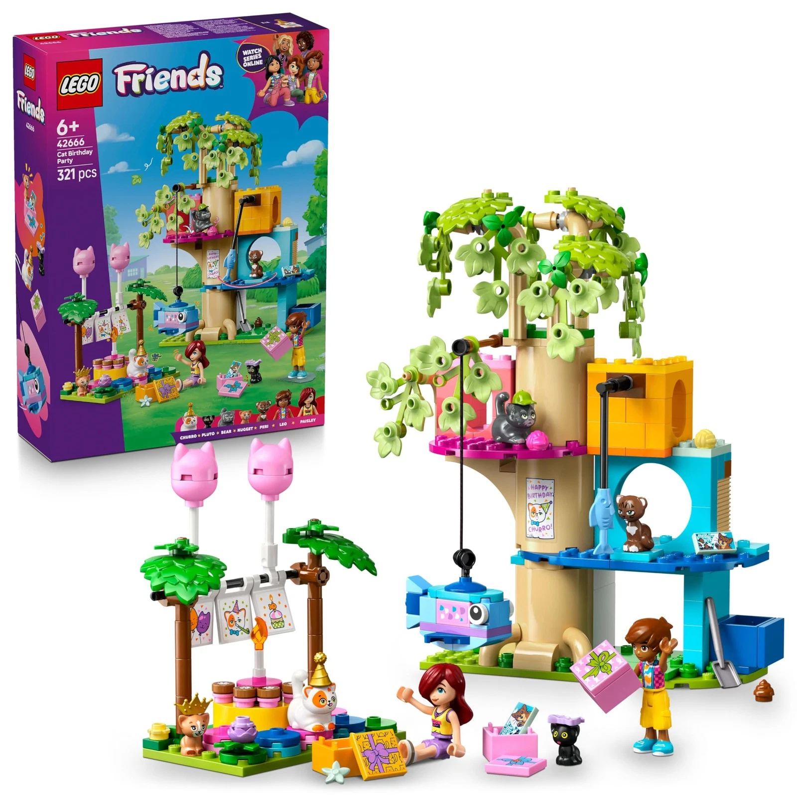 LEGO Friends Festa di Compleanno Felina e Casa sull’Albero Giocattolo - Include