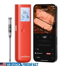 Wireless Meat Thermometer Smart Display High Accuracy Waterproof Bluetooth Wi-Fi