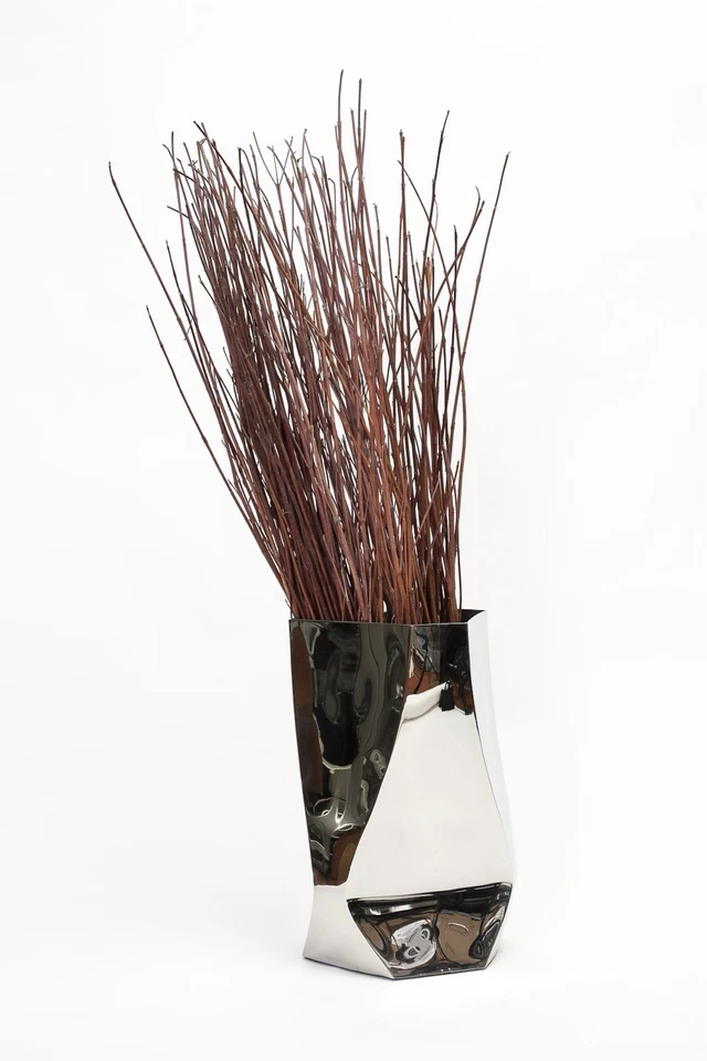 Jarrón/cesta de basura Michael Aram vintage de metal hecho a mano - pieza de diseñador rara Foto 2 de 4