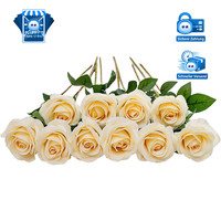 KüNstliche Rosen Seidenblumen 54Cm 10 StüCk Bouquet FüR Hochzeit Dekor