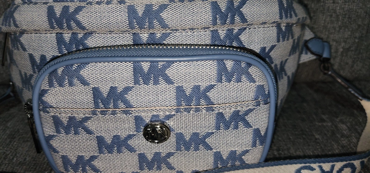 ?Ⓜ️ Logo Side Zip Belt Bag ⚪️? White/Blue MK Michael Kors Belt Bag & Fanny Pack Blue Bags & Handbags for  main image 2
