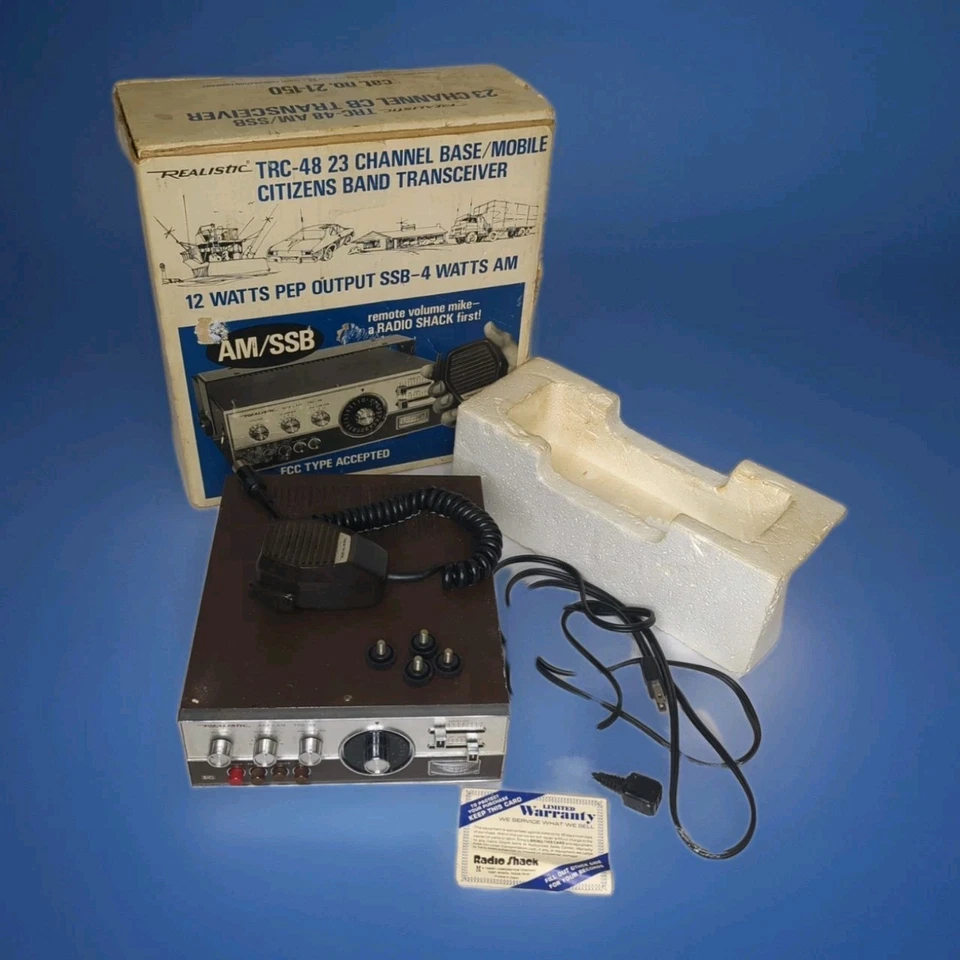 VINTAGE Realistic TRC 48 23 Channel / Base/ Mobile / CB Radio Transceiver W/ Box - Image 2 of 4