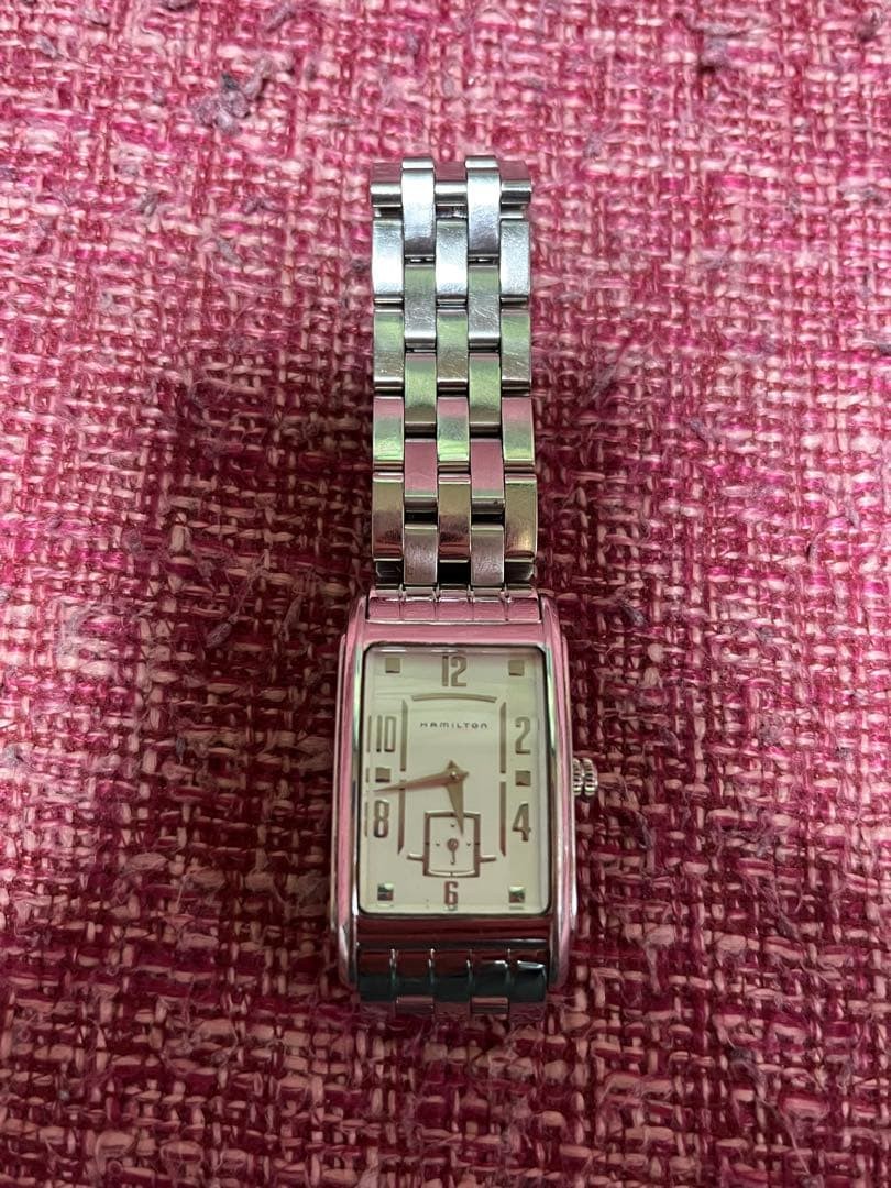 Hamilton Watch Rectangular Analog Cream Dial Stai… - image 2