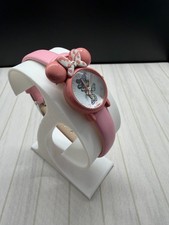 Reloj Disney Minnie Mouse Niños Niñas Estuche Rosa Orejas Arco Correa Cuero Rosa