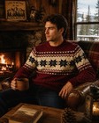 Old Navy Fair Isle Sweater Men’s M Red Cream Nordic Cabin Core Winter Holiday  — photo 1