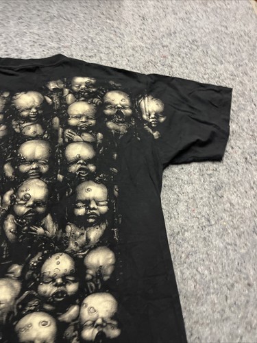 Vintage Futuristic Faces Double-Sided Rock Eagle XXL black T-Shirt Short Sleeve - Picture 9 of 12