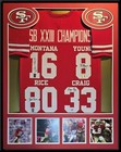 Montana Rice Young & Craig Autographed Signed Framed 49ers Jersey GTSM/Beckett