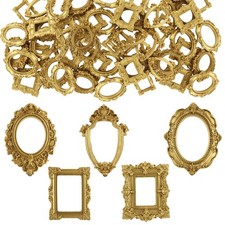 75 Pack Mini Frame, Mini Gold Frames Vintage Resin Picture Antique DIY Manicu...