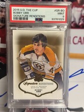 15-16 UD The Cup Signature Renditions #SR-BO Bobby Orr PSA 9 Boston Bruins
