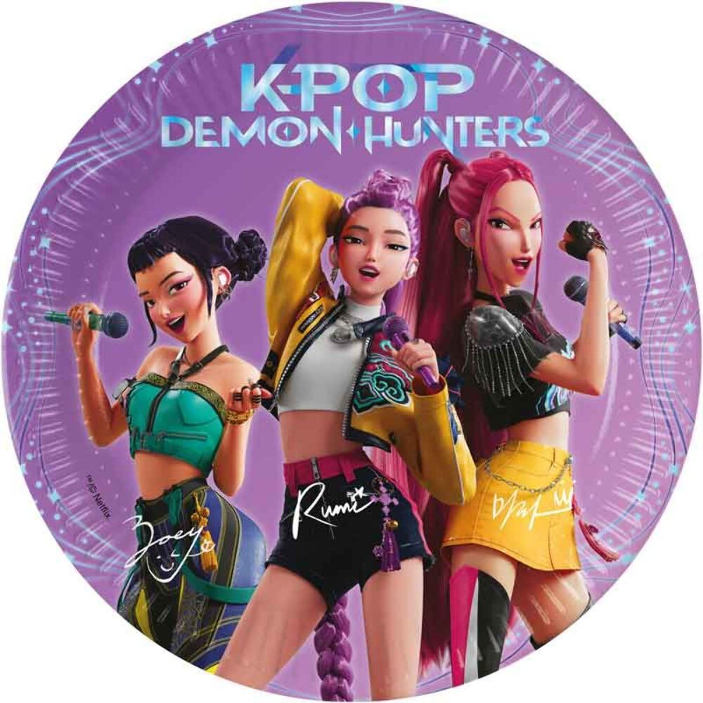 KPop Demon Hunters Paper Plates - 20cm (Pack of 8)