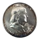 1952 D Franklin 50c Half Dollar Unc, FBL - Toned - 90% Silver Coin #44