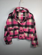 Women's Jacket, Plaid, Size L. Pink/black Vigoss