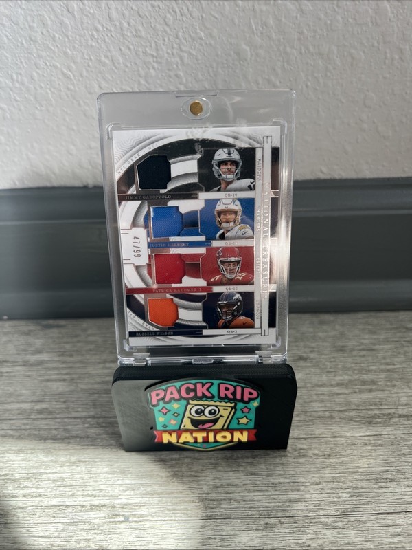 2023 Panini National Treasures Quad Patch Patrick Mahomes Justin Herbert GQM-QB2