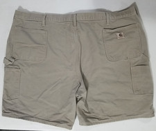 VTG Y2K CARHARTT B25 DES Carpenter Duck Canvas LEATHER PATCH Shorts Sz. 50x8