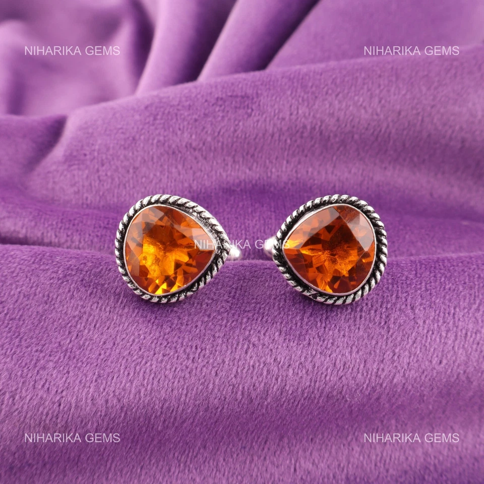 925 Argento Citrino Gemma Giallo Moderno Compleanno Novembre Gemelli Gioielli - Immagine 3 di 4