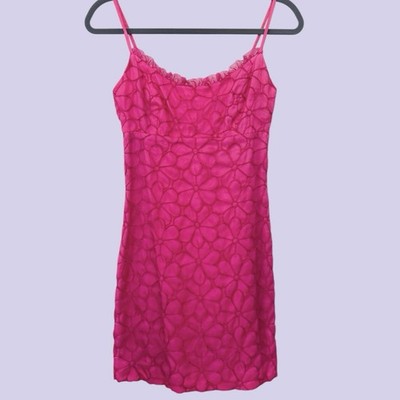 Tocca Y2k 90s Vintage 3d Daisy Floral Mini Dress Hot Pink Size 2 Euc 2000s