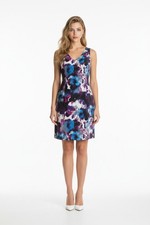 Adrianna Papell Floral Pleated Sleeveless Boat Neck Fit and Flare Dress Size 20W