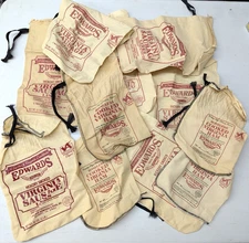 LOT of 11 Vintage Cloth Bag Sack - VIRGINIA SAUSAGE & HAM, Free Ship