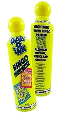 Dab O Ink Yellow Highlighter Bingo Dauber- Set of 1 Count (Pack 2), 
