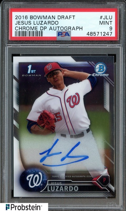 2016 Bowman Chrome DP Jesus Luzardo Nationals RC Rookie AUTO PSA 9