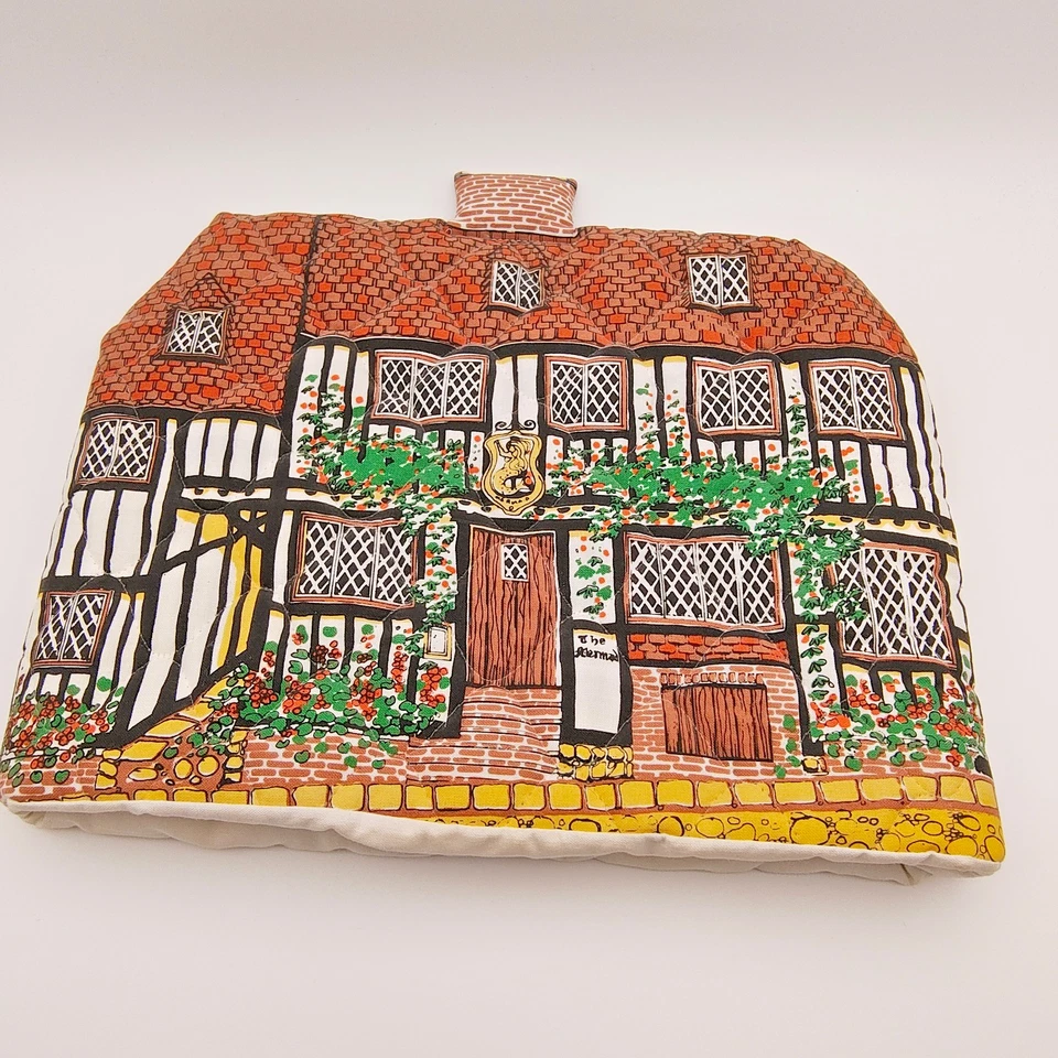 Vintage Frances Worters Mermaid Inn Teapot Cover Warmer Cozy 11" Made In Britain - Image 2 of 4