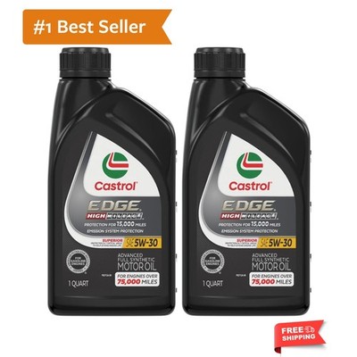 Edge High Mileage 5W-30 Advanced Full Synthetic Motor Oil, 1 Quart Pack of 2