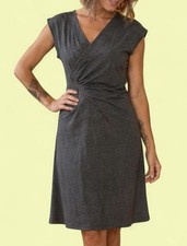 Marc by Marc Jacobs "Fiona" Asymmetric Zip Dress Charcoal Vneck Office Sz M