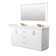 Wyndham Collection WCF4141-66D-VCA-US3M58 Strada 66" - White / Carrara Cultured