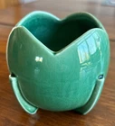 Vintage Art Deco Nelson McCoy Green Tulip Ball Planter  Pot / Vase 4"