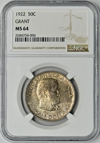 1922 Grant Commemorative Silver Half Dollar - NGC MS64 - ✪COINGIANTS✪
