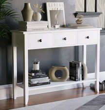 Vida Designs Windsor 3 Drawer Console Table In White